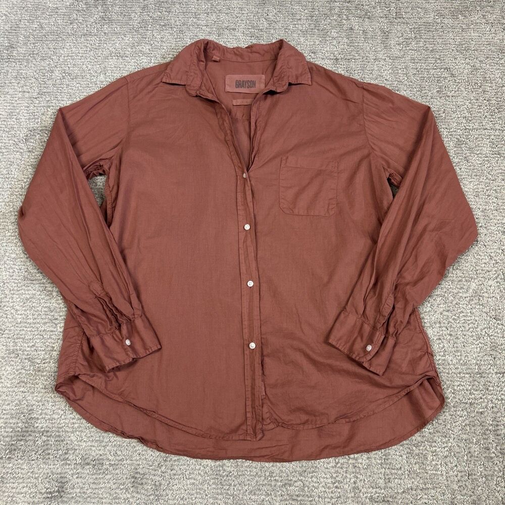 Anthropologie “Grayson The Hero” Relaxed Button-Down Shirt in Mauve for Women
